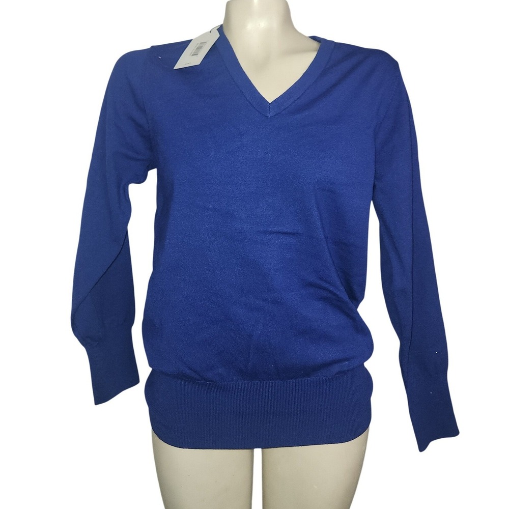 Universal‎ Standard NEW Royal Blue V-Neck Fine Knit Sweater USSW1757 Oversized